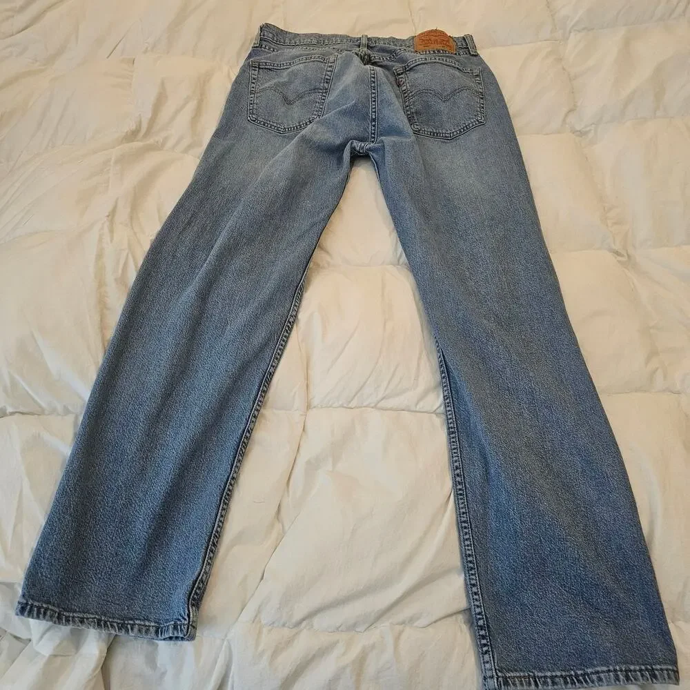 Levi’s 505 Jeans Men’s 36x34 Light Wash Regular Fit Straight Leg Denim